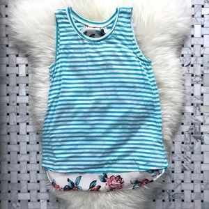 Le Lis mixed material striped shirt NWOT